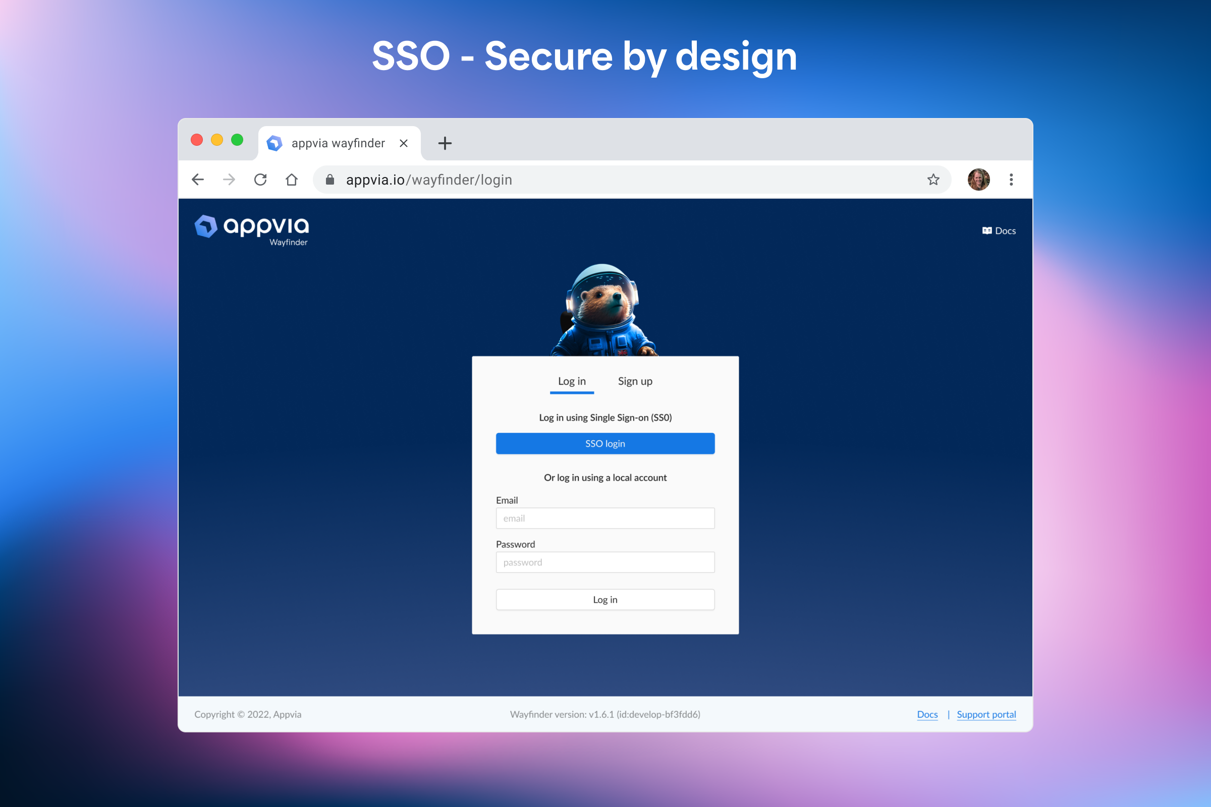 screenshot of Appvia Wayfinder
